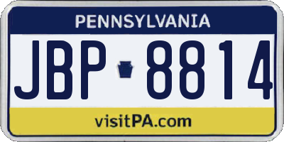 PA license plate JBP8814