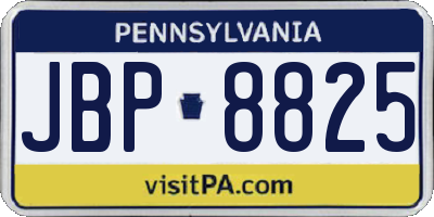 PA license plate JBP8825