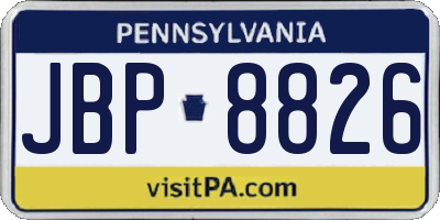 PA license plate JBP8826