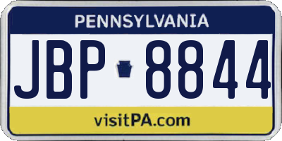PA license plate JBP8844