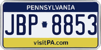 PA license plate JBP8853