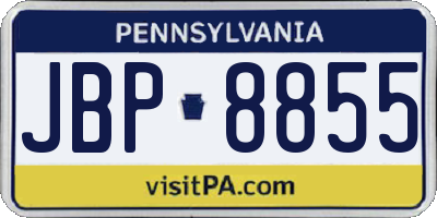 PA license plate JBP8855