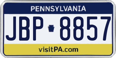 PA license plate JBP8857