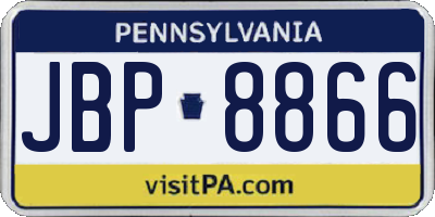 PA license plate JBP8866