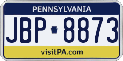 PA license plate JBP8873