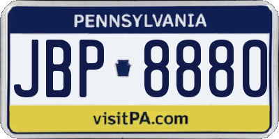 PA license plate JBP8880