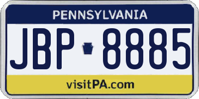 PA license plate JBP8885