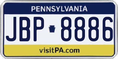 PA license plate JBP8886