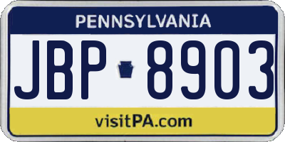 PA license plate JBP8903
