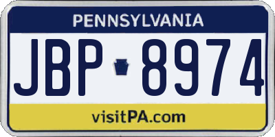 PA license plate JBP8974