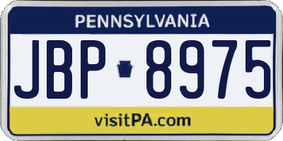PA license plate JBP8975