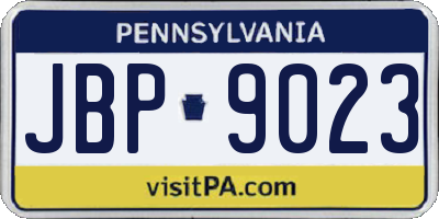 PA license plate JBP9023