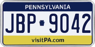 PA license plate JBP9042