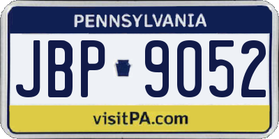 PA license plate JBP9052