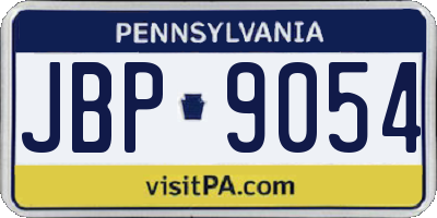 PA license plate JBP9054