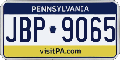PA license plate JBP9065