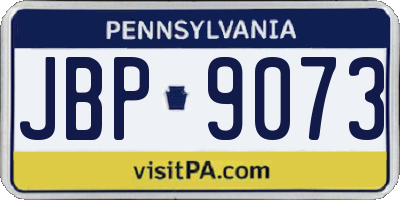 PA license plate JBP9073
