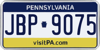 PA license plate JBP9075