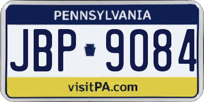 PA license plate JBP9084