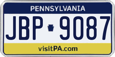 PA license plate JBP9087