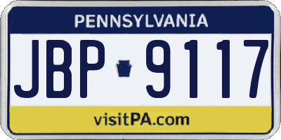PA license plate JBP9117