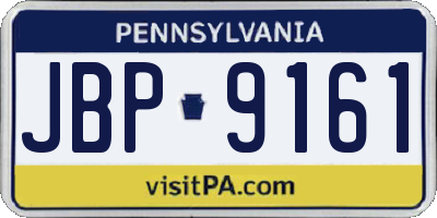 PA license plate JBP9161