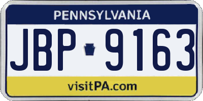 PA license plate JBP9163