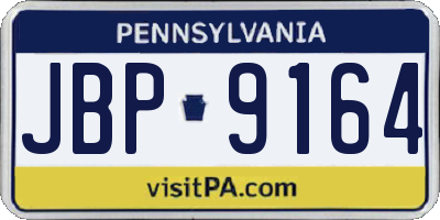 PA license plate JBP9164