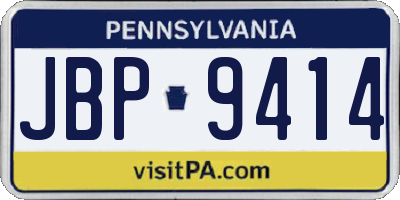 PA license plate JBP9414