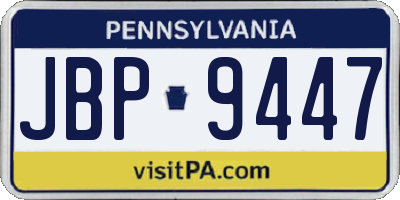 PA license plate JBP9447