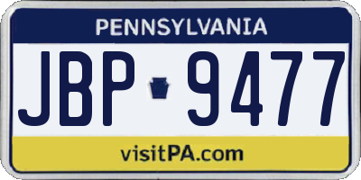 PA license plate JBP9477