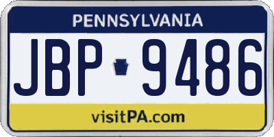 PA license plate JBP9486