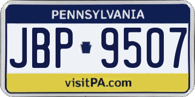 PA license plate JBP9507