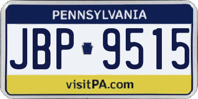 PA license plate JBP9515