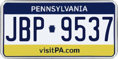 PA license plate JBP9537