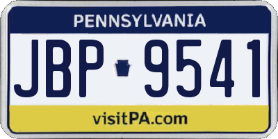 PA license plate JBP9541