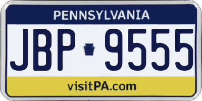 PA license plate JBP9555