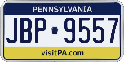 PA license plate JBP9557