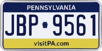 PA license plate JBP9561