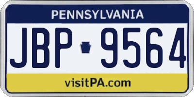 PA license plate JBP9564