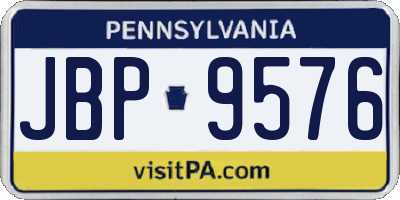 PA license plate JBP9576