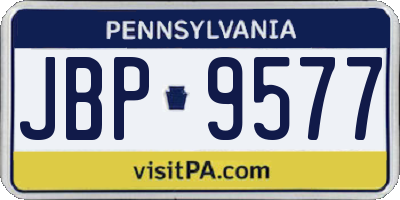 PA license plate JBP9577