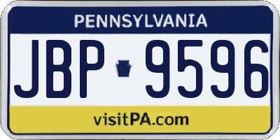 PA license plate JBP9596