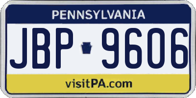 PA license plate JBP9606