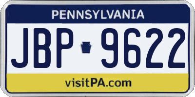 PA license plate JBP9622