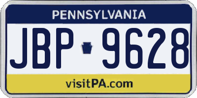 PA license plate JBP9628