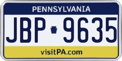 PA license plate JBP9635