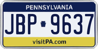 PA license plate JBP9637