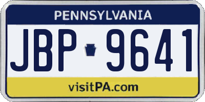 PA license plate JBP9641