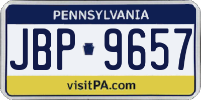 PA license plate JBP9657